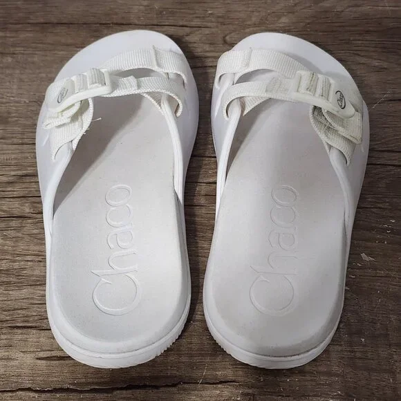 Chacos Chillos Slide Women's Sandals Shoes Size 6 White - Picture 8 of 9